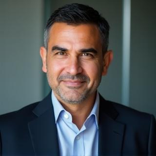 Retrato profesional de Marcos Reyes, con aspecto organizado.