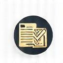 Icono de una lista de verificación con proveedores aprobados.